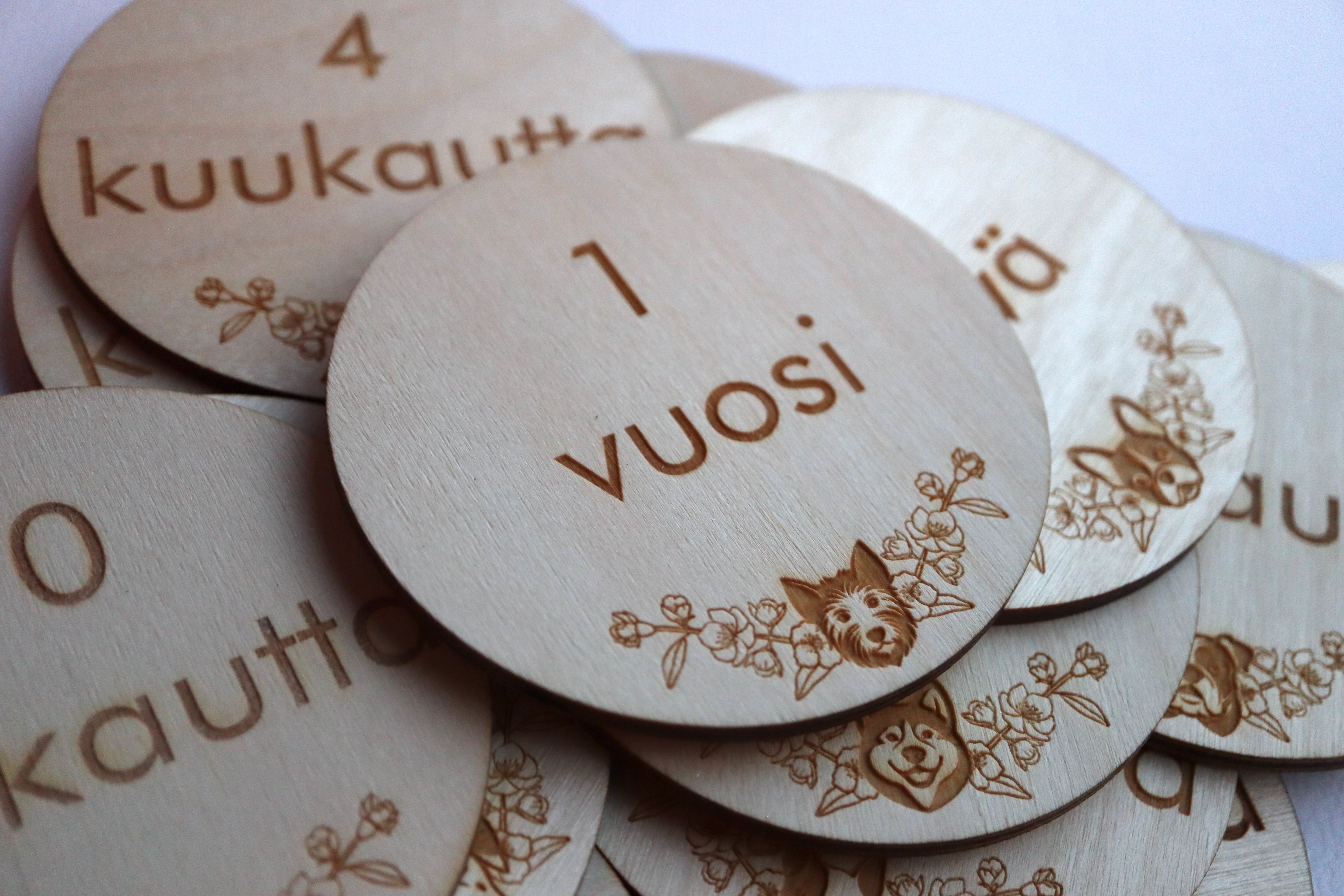 Vauvan vuosi - kortit personoiduilla kuvilla